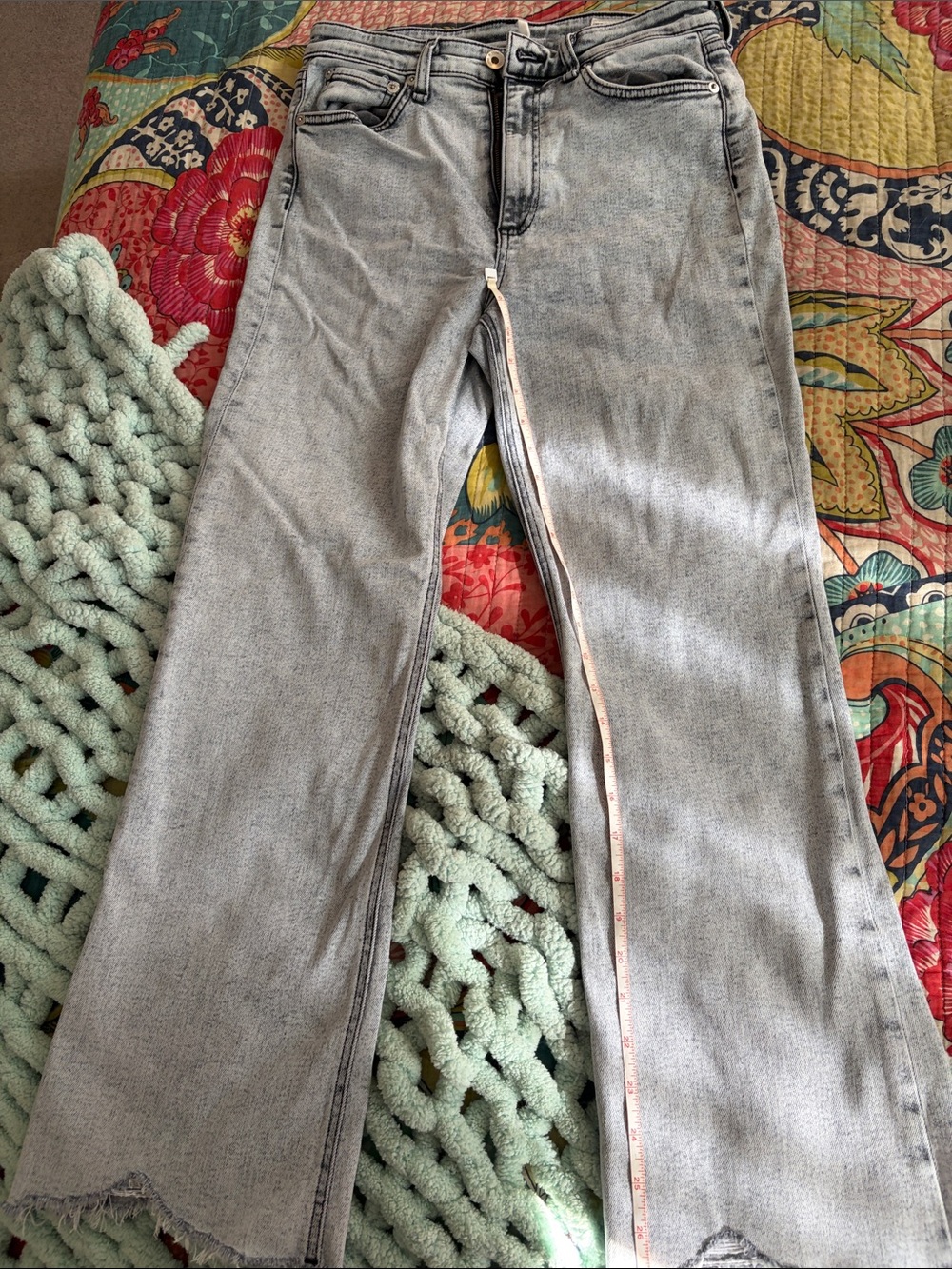 rag & bone Light Gray Wide-Leg Jeans